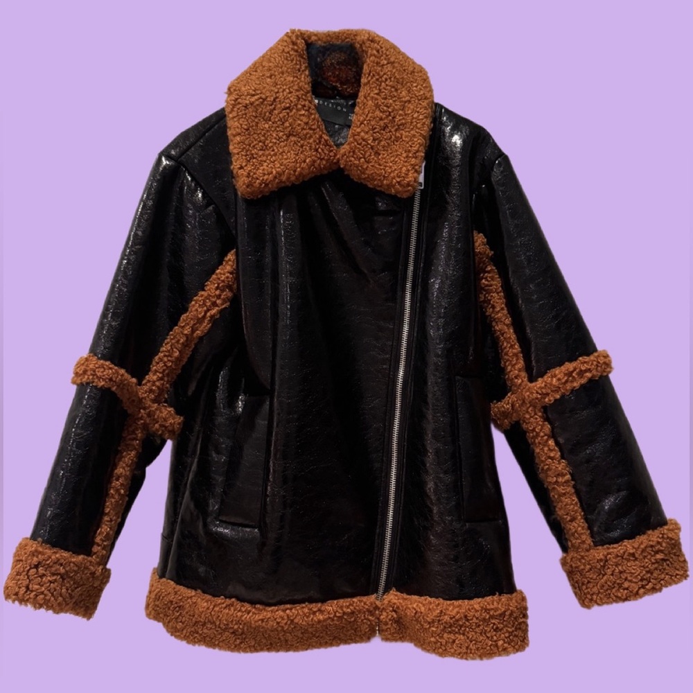 ASOS - faux leather with shearling lining US 0